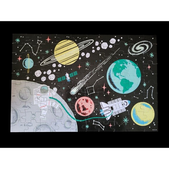 Mudpuppy Outerspace Glow In The Dark 100 PC Puzzle Kids Family - Picture 3 of 4